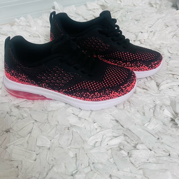 Shoes - Women’s Black and Pink Mesh Sneakers